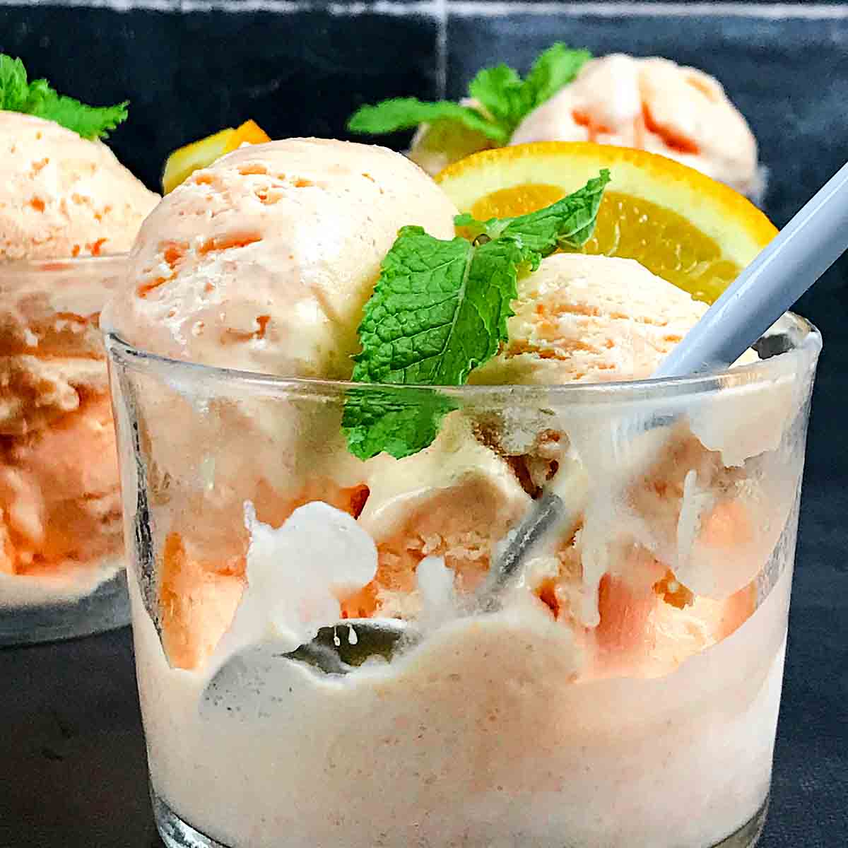 4 ingredient Vegan orange creamsicle ice cream