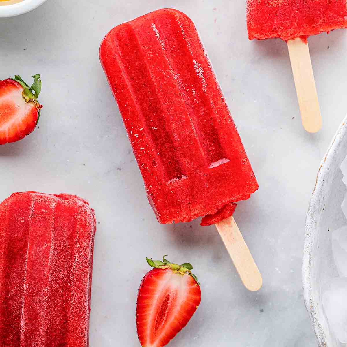 Strawberry popsicles